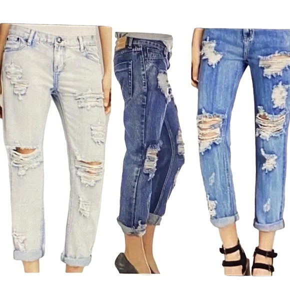 ONE By ONE TEASPOON Awesome Baggies Distressed Dark Wash Blue Jeans Grunge 28 - Picture 2 of 16